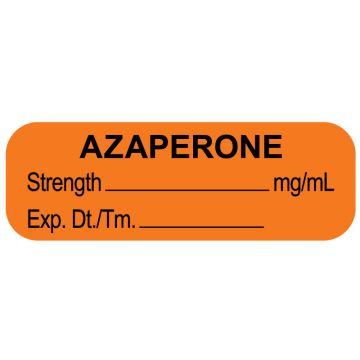 Anesthesia Labels, Azaperone mg/mL, 1-1/2" x 1/2"
