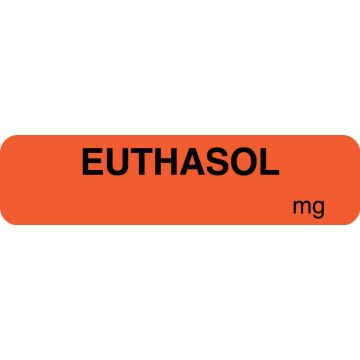 Euthasol Drug Syringe Label, 1-1/4" x 5/16"
