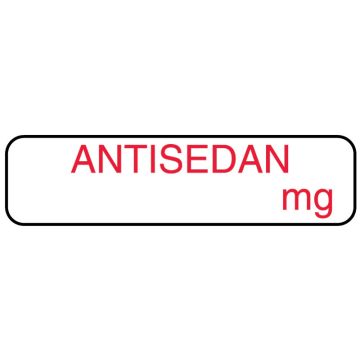 Anesthesia Label,  ANTISEDAN  mg, 1-1/4" x 5/16"