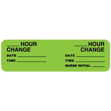 Tubing Change Label, 3" x 7/8"