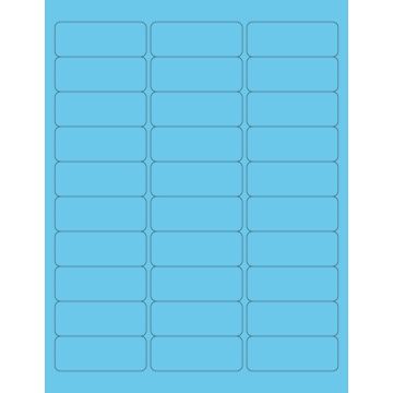 Laser/inkjet Printer Label, Blue, 2-5/8" x 1"
