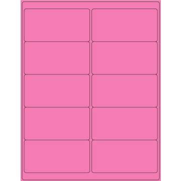 Laser Printer Label, Pink 4" x 2"