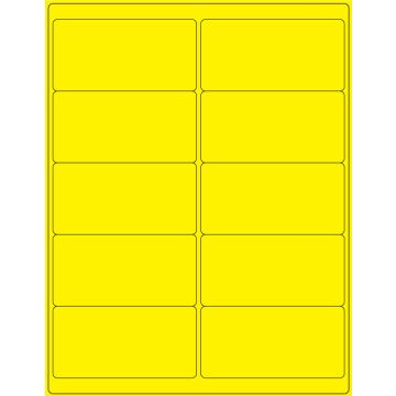 Laser Printer Label, Yellow 4" x 2"