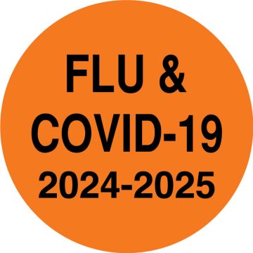 Flu Covid-19 2024/2025, 3/4" x 3/4"