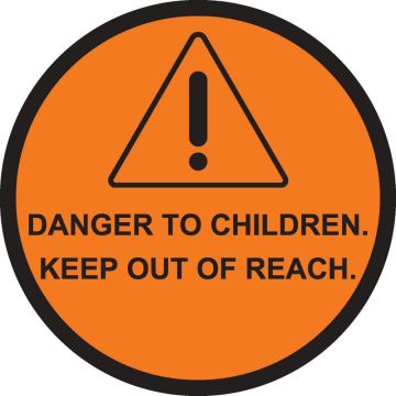 Danger To Children Keep Out Of Reach, Medication Instruction Label,1-1/2" Dia