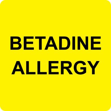 Betadine Allergy Label, 2-1/2" x 2-1/2"