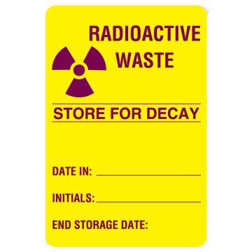 Nuclear Medicine Label, 4" x 2-5/8"