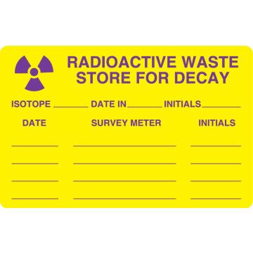 Nuclear Medicine Label, 4" x 2-5/8"