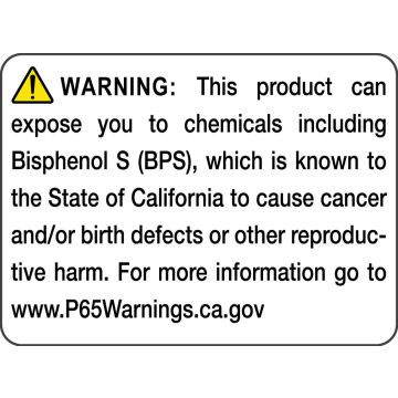 Prop 65 Warning, 2-3/8" x 1-3/4"