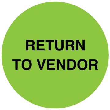 RETURN TO VENDOR, 1-1/2" Dia