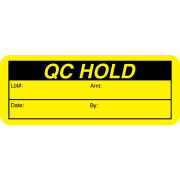 QC Hold Quality Control Label, 2-1/4" x 7/8"