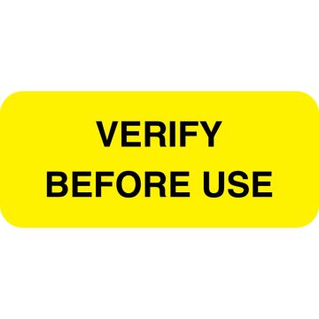 Verify Before Use, 7/8" x 3/8"