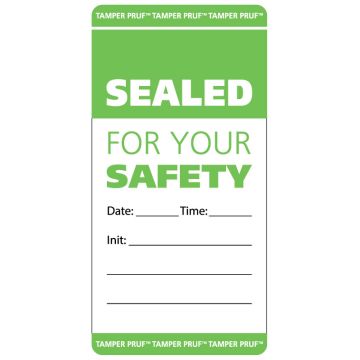 Green 2" x 4" Tamper Evident Label