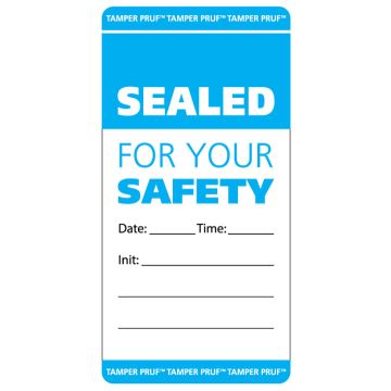 Blue 2" x 4" Tamper Evident Label