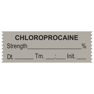 Anesthesia Tape,  CHLOROPROCAINE %, Date Time Initial, 1-1/2"x 1/2"