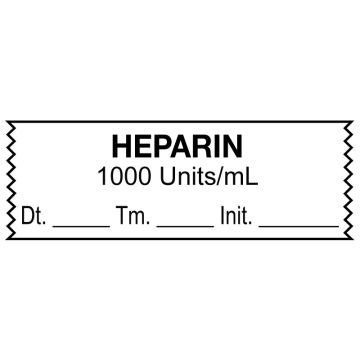 Anesthesia Tape, HEPARIN 1000 Units/mL 