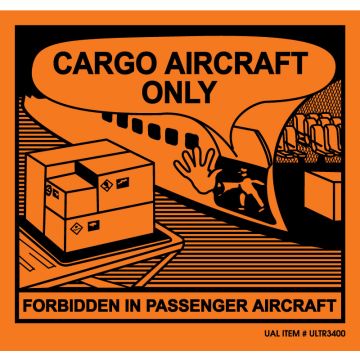 Cargo Aircraft Only, Shipping Label,  4-1/2" X 4-3/4"