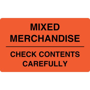 Mixed Merchandise, Shipping Label, 5" x 3"