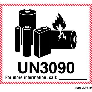 Lithium Battery, UN3090, 4-5/8" x 5"