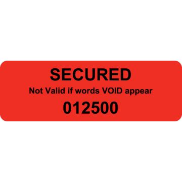 No Residue VOID Label Consecutive Numbered, 3" x 1"