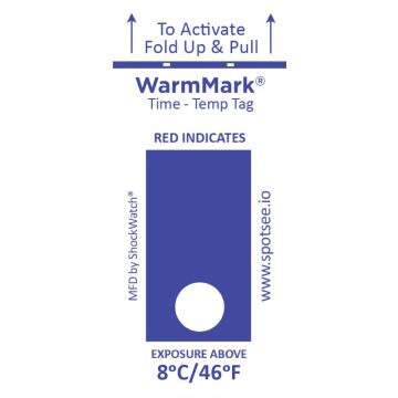 WarmMark Single-Use Temperature Indicator 8C/46F 8hr