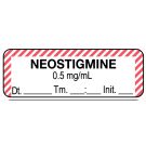 Anesthesia Label, NEOSTIGMINE 0.5 mg/mL Date Time Initial, 1-1/2" x 1/2"