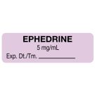Anesthesia Label, Ephedrine 5mg/mL, 1-1/2" x 1/2"