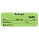 Anesthesia Label, Robinul mg/mL, 2" x 3/4"