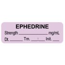 Anesthesia Label, Ephedrine  mg/mL  DTI 1-1/2" x 1/2"