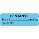 Anesthesia Label, Fentanyl mcg/mL, 1-1/2" x 1/2"