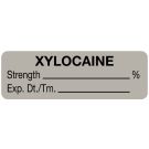 Anesthesia Label, Xylocaine %, 1-1/2" x 1/2"
