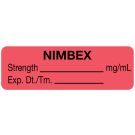 Anesthesia Label, Nimbex mg/mL, 1-1/2" x 1/2"