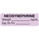 Anesthesia Label, Neosynephrine mg/mL, 1-1/2" x 1/2"