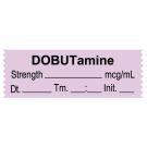 Anesthesia Tape, Dobutamine mcg/mL, Date Time Initial, 1-1/2" x 1/2"