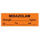 Anesthesia Tape, Midazolam  mg/mL, Date Time Initial, 1-1/2" x 1/2"
