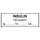 Anesthesia Tape, Insulin  100 Units/mL, Date Time Initial, 1-1/2" x 1/2"