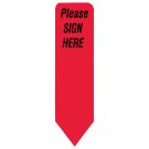 Please Sign Here, UniArrow Jr. SpaceSaver Flag, 1-3/16" x 5/16"