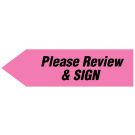 Please Review & Sign, UniArrow SpaceSaver Flag, 2" x 9/16"