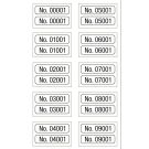 No. 00001-10000, Consecutive Number Label Set, 1" x 1/4"