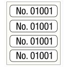 No. 01001-02000, Consecutive Number Label, 1" x 1/4"