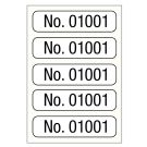 No. 01001-02000, Consecutive Number Label, 1" x 1/4"