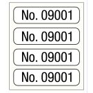 No. 09001-10000, Consecutive Number Label, 1" x 1/4"