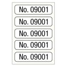 No. 09001-10000, Consecutive Number Label, 1" x 1/4"