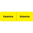 Ketamine, I.V. Line Identification Label, 3" x 7/8"
