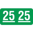 UAL 2025 Year Label, 300/Roll, 1" x 1/2"
